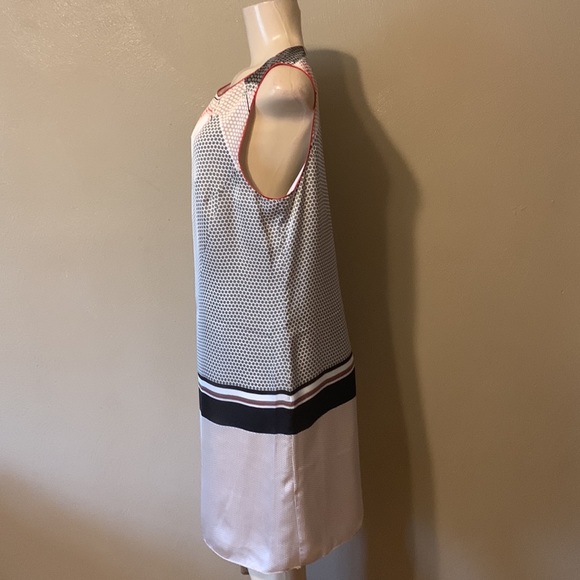 Max Edition size M cream multi patterned dress red trim NWT - Picture 2 of 4